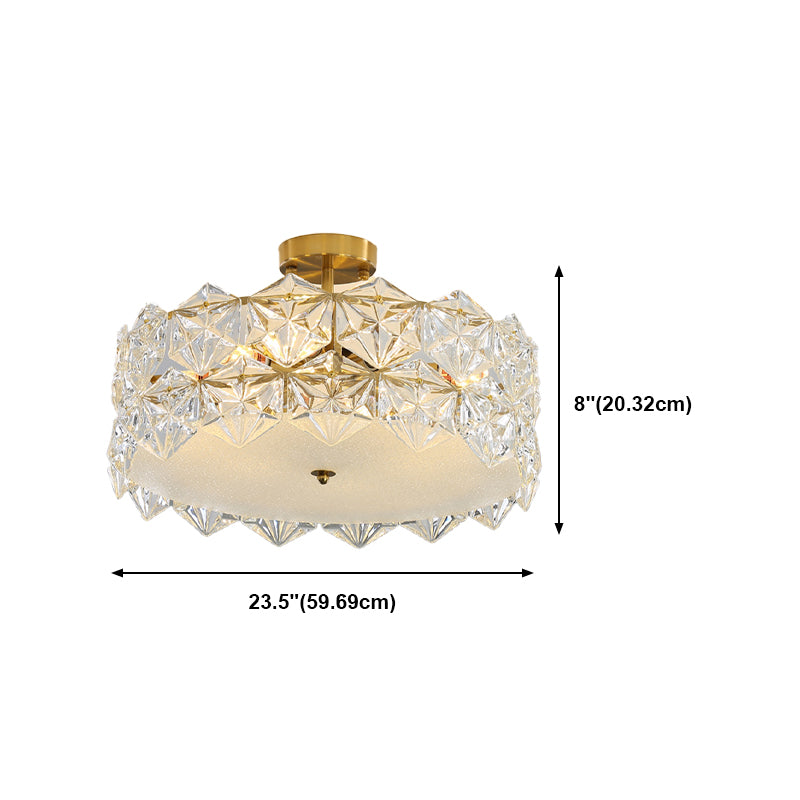 Modern Geometric Ceiling Light Glass Flush Mount Light for Living Room