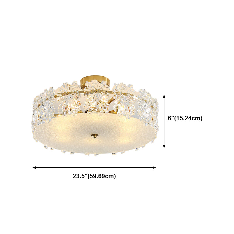 Modern Geometric Ceiling Light Glass Flush Mount Light for Living Room