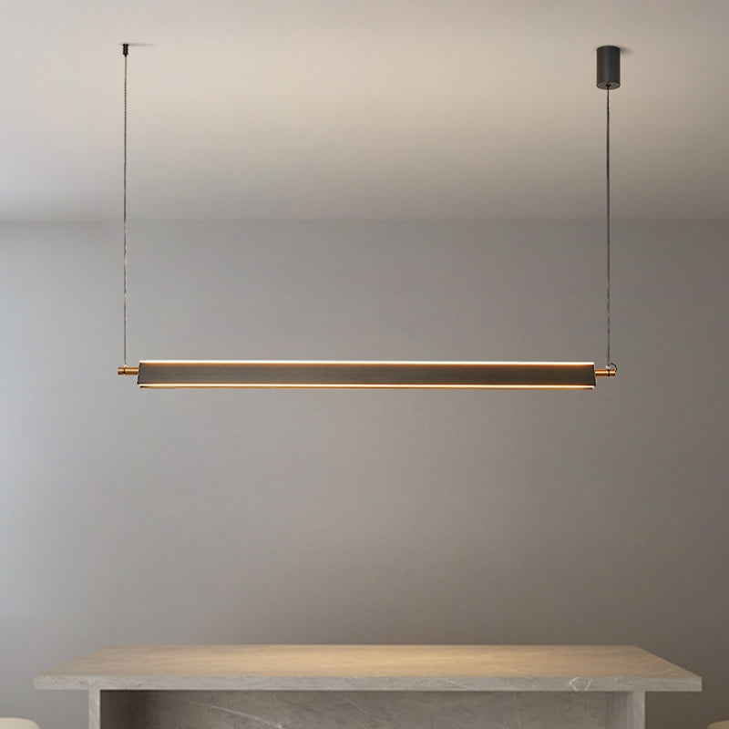 Contemporary Linear Island Lighting Fixture Simple LED Hanging Light for Dining Room