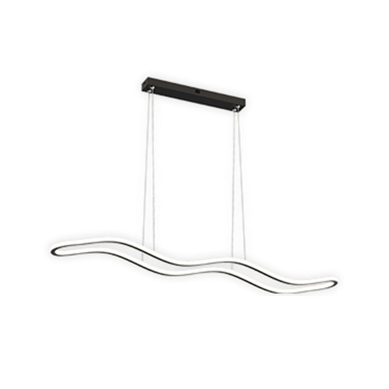 Creative Linear Island Lighting Fixture Modern Style LED Hanging Light for Dining Room
