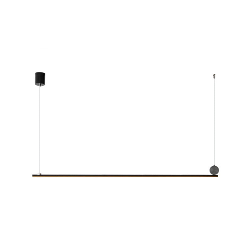 Contemporary Linear Shape Hanging Light Fixture Metal 1 Light Island Pendant Light