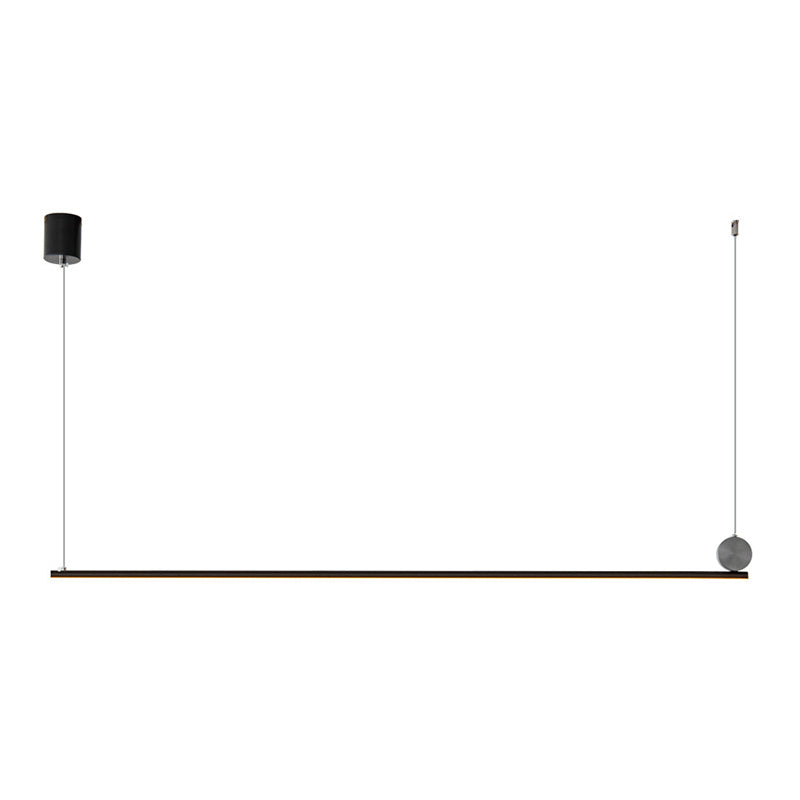 Contemporary Linear Shape Hanging Light Fixture Metal 1 Light Island Pendant Light