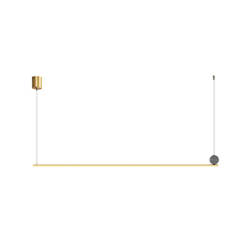 Contemporary Linear Shape Hanging Light Fixture Metal 1 Light Island Pendant Light