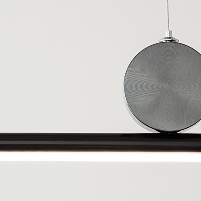 Contemporary Linear Shape Hanging Light Fixture Metal 1 Light Island Pendant Light