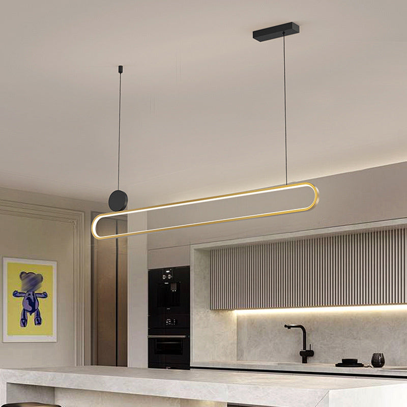 Contemporary Style Linear Shape Island Lights Metal Island Pendant Lights in Gold