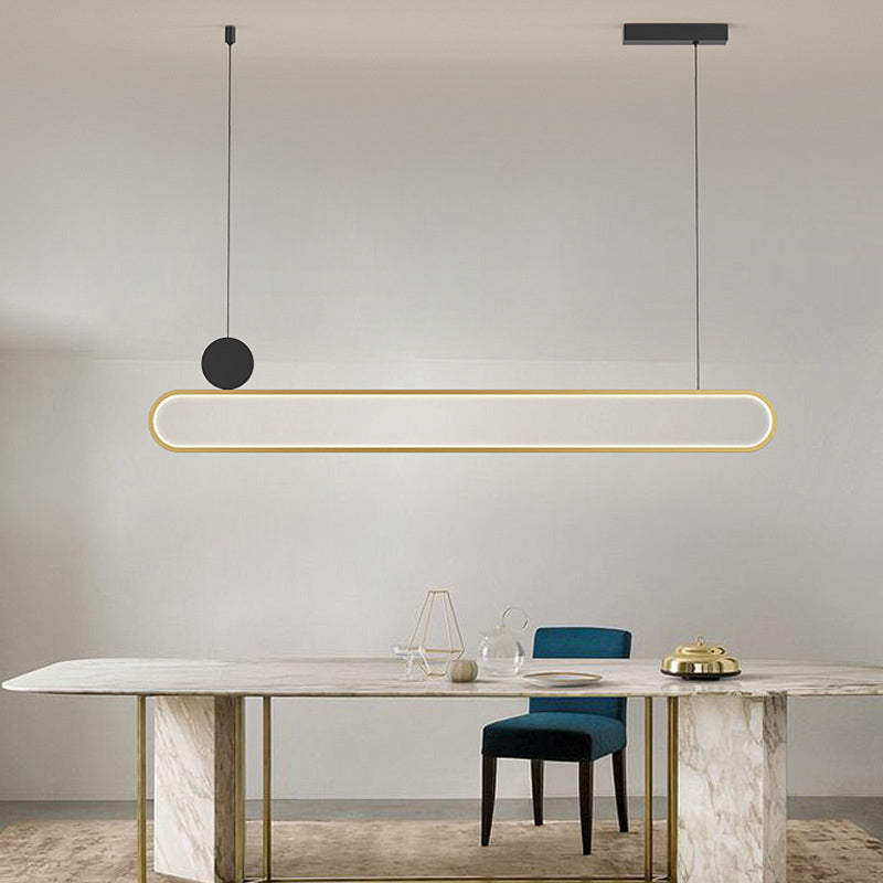 Contemporary Style Linear Shape Island Lights Metal Island Pendant Lights in Gold
