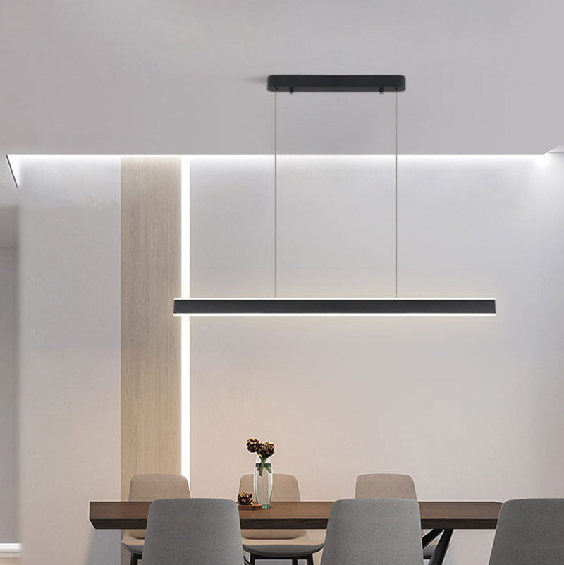 Simple LED Island Light Modern Style Linear Hanging Light for Dining Room