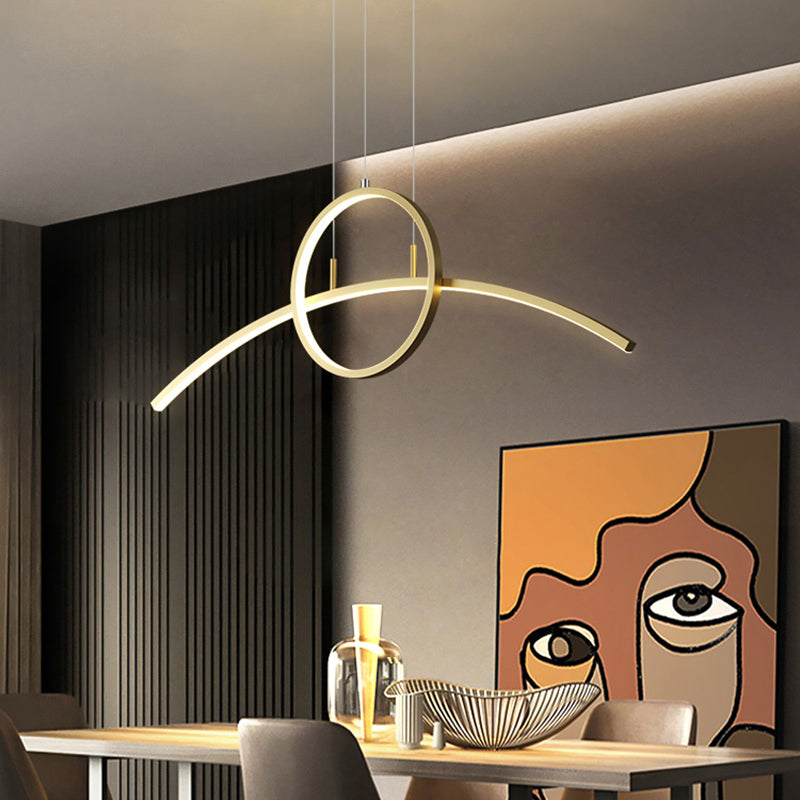 Linear Shape Island Lights Contemporary Metal 2 Light Pendant Light Fixtures