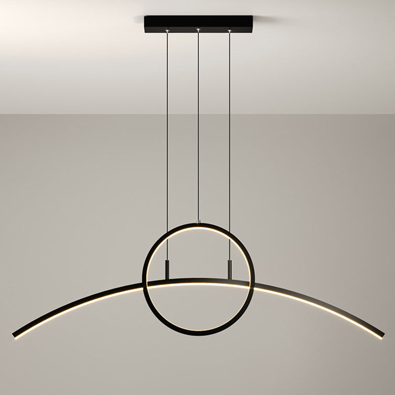 Linear Shape Island Lights Contemporary Metal 2 Light Pendant Light Fixtures