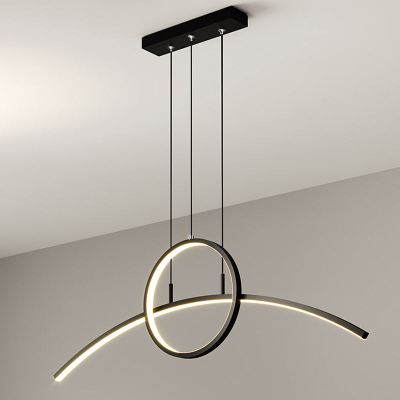 Linear Shape Island Lights Contemporary Metal 2 Light Pendant Light Fixtures