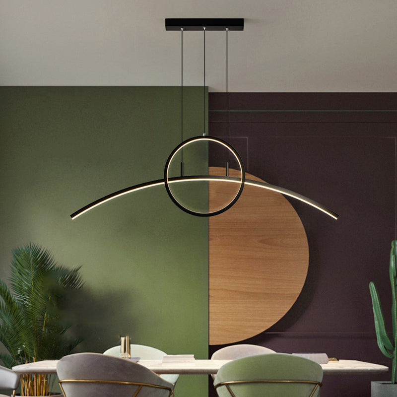 Linear Shape Island Lights Contemporary Metal 2 Light Pendant Light Fixtures