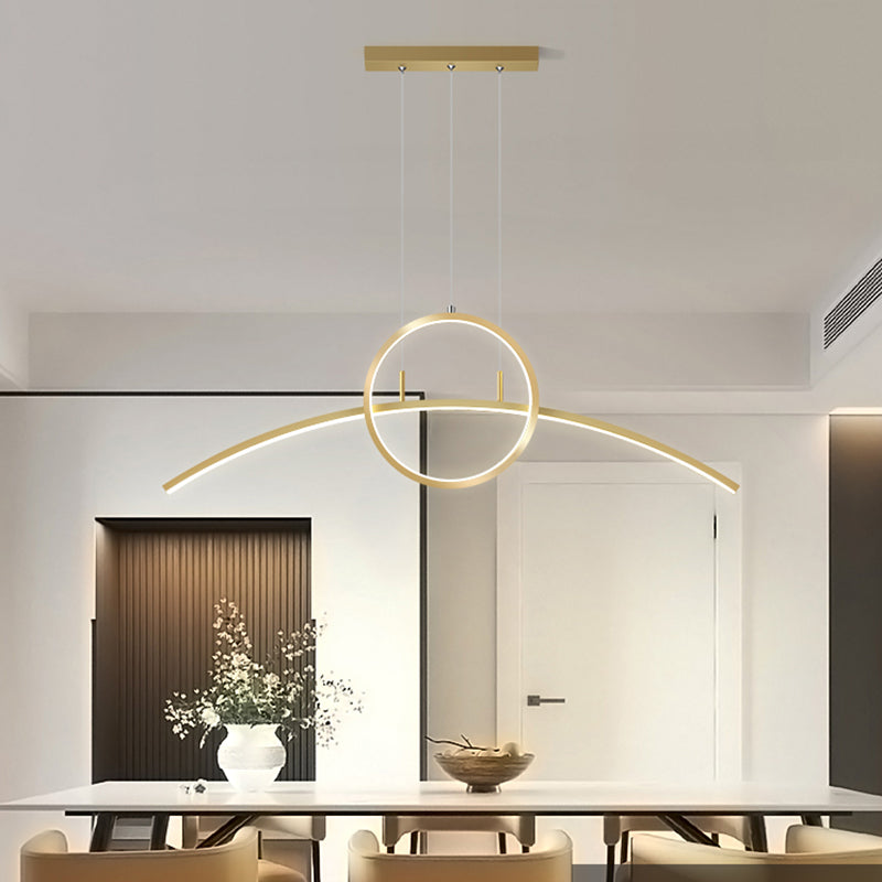 Linear Shape Island Lights Contemporary Metal 2 Light Pendant Light Fixtures