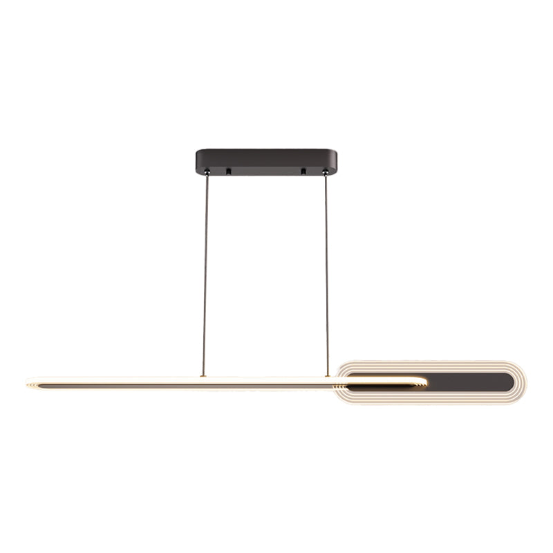 Linear LED Island Light Modern Style Metal Hanging Light for Dining Room