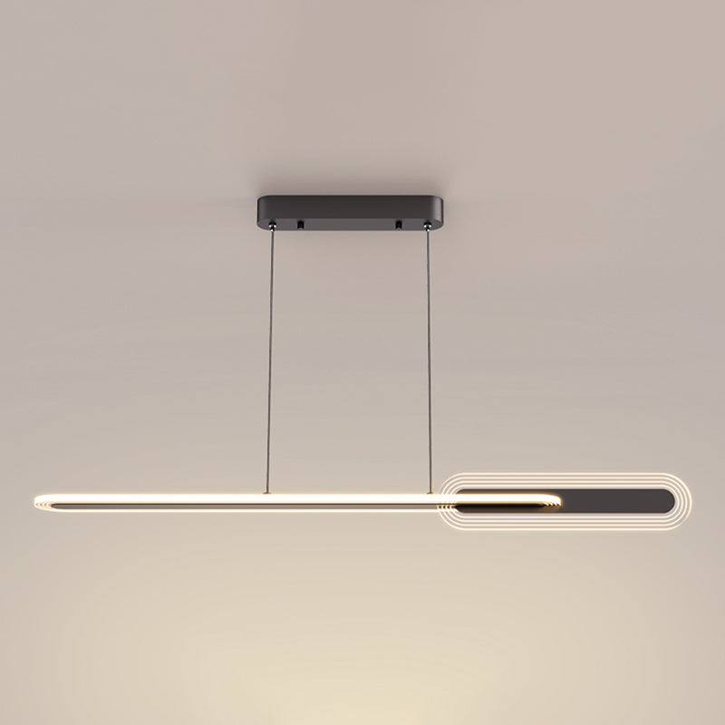 Linear LED Island Light Modern Style Metal Hanging Light for Dining Room