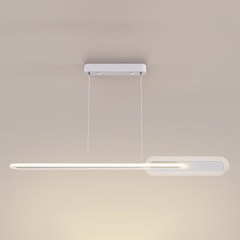 Linear LED Island Light Modern Style Metal Hanging Light for Dining Room
