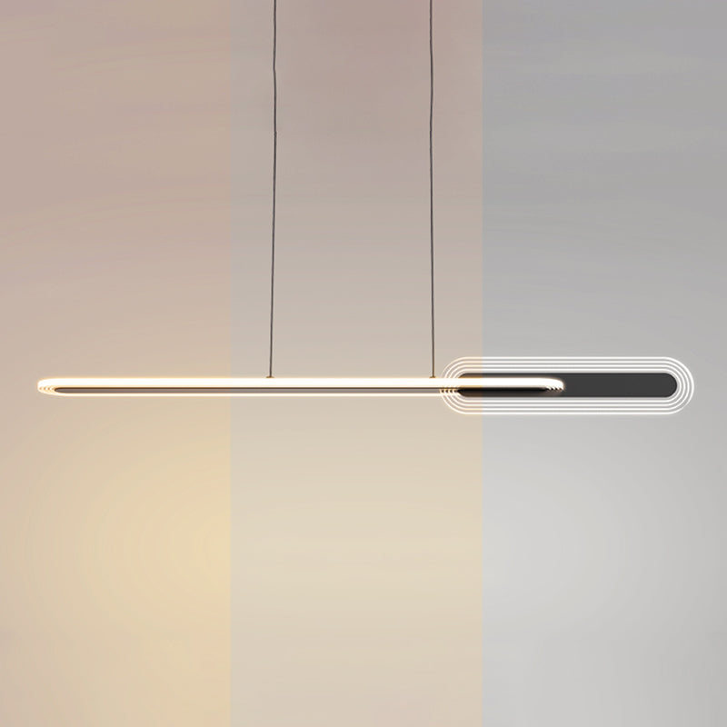 Linear LED Island Light Modern Style Metal Hanging Light for Dining Room