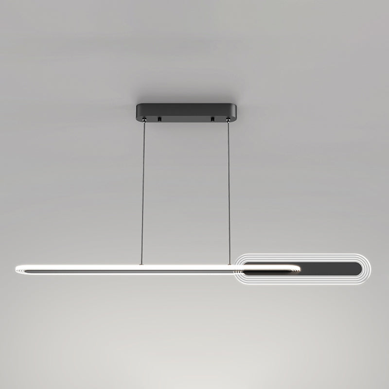 Linear LED Island Light Modern Style Metal Hanging Light for Dining Room