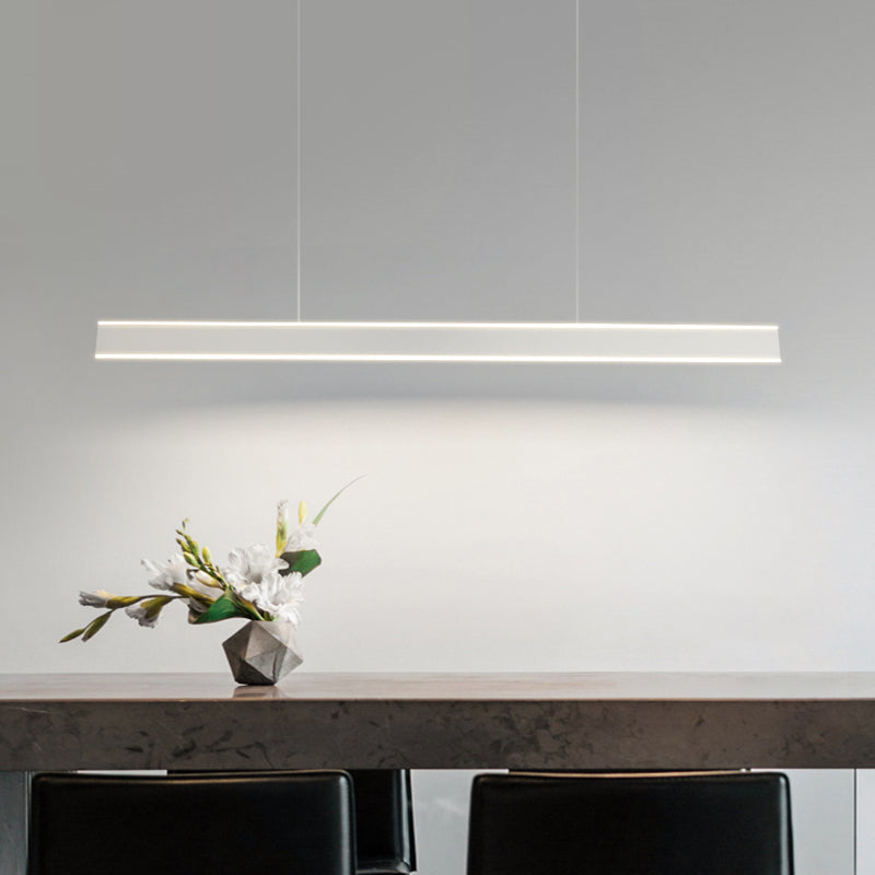 Simple LED Island Light Modern Style White Hanging Light for Dining Room