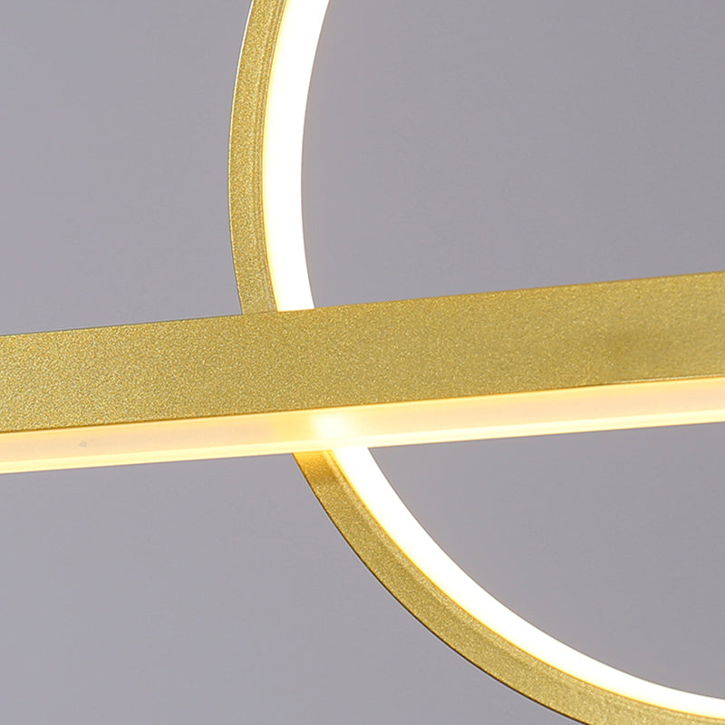 Modern Metal Island Lamp Geometry 2-Head Restaurant LED Pendant Light with Acrylic Shade