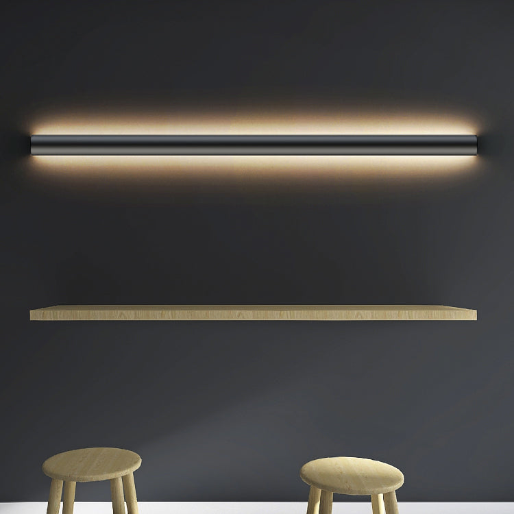Linear Shape Metal Wall Lighting Idea Modern Style 1 Light Wall Mount Lighting in Black