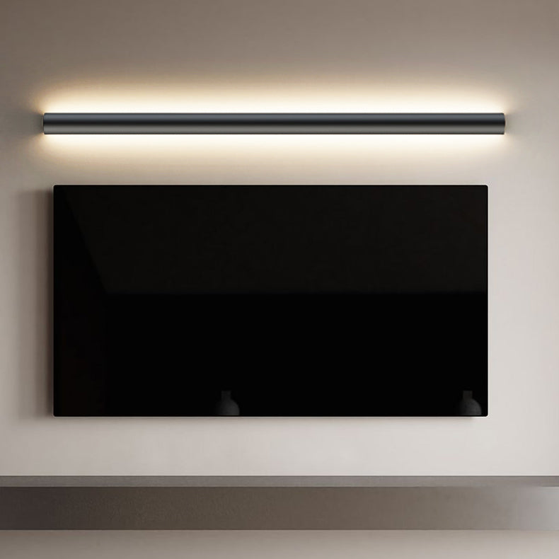 Linear Shape Metal Wall Lighting Idea Modern Style 1 Light Wall Mount Lighting in Black