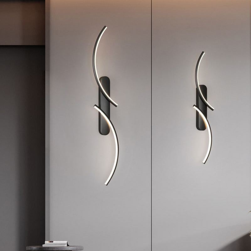 Metal Linear Shape Wall Mount Lighting Modern 2-Lights Wall Mount Light Fixture