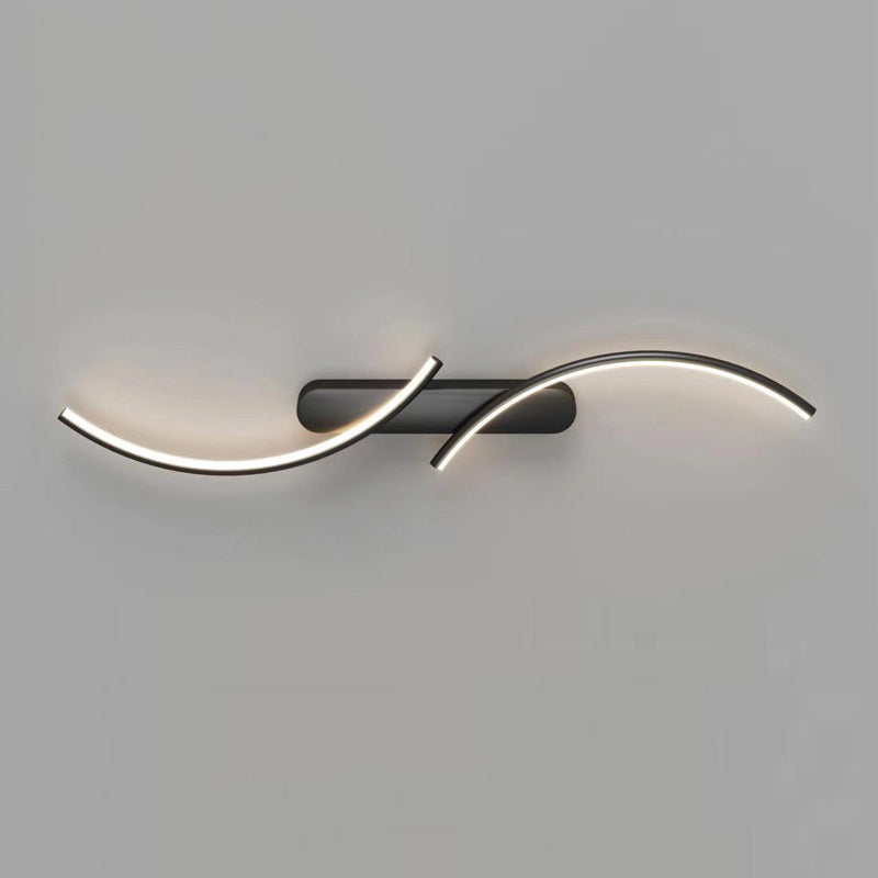 Metal Linear Shape Wall Mount Lighting Modern 2-Lights Wall Mount Light Fixture