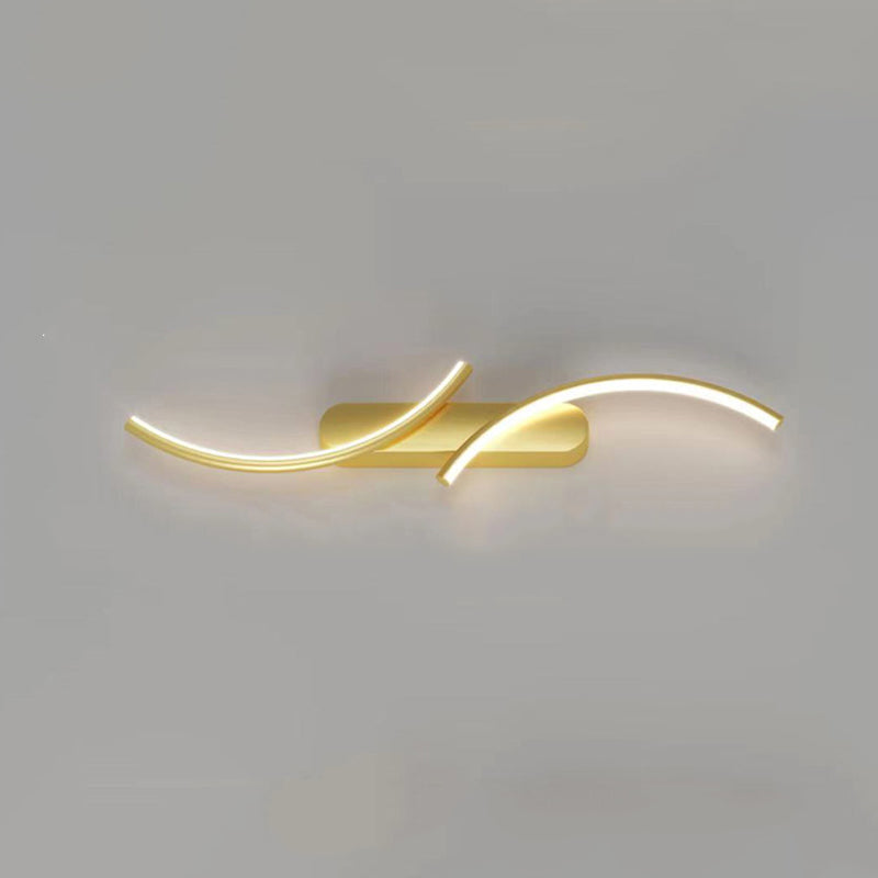 Metal Linear Shape Wall Mount Lighting Modern 2-Lights Wall Mount Light Fixture