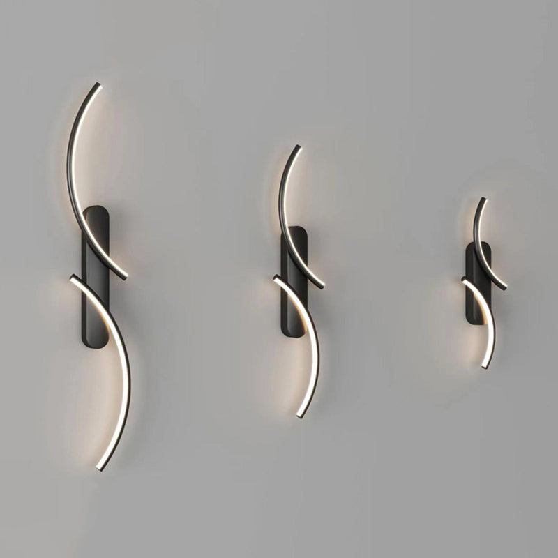 Metal Linear Shape Wall Mount Lighting Modern 2-Lights Wall Mount Light Fixture