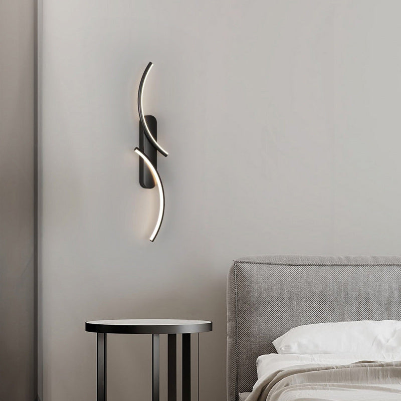 Metal Linear Shape Wall Mount Lighting Modern 2-Lights Wall Mount Light Fixture