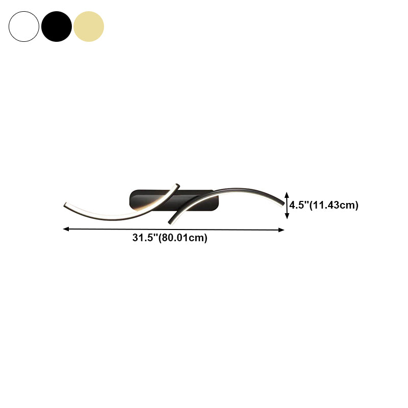 Metal Linear Shape Wall Mount Lighting Modern 2-Lights Wall Mount Light Fixture