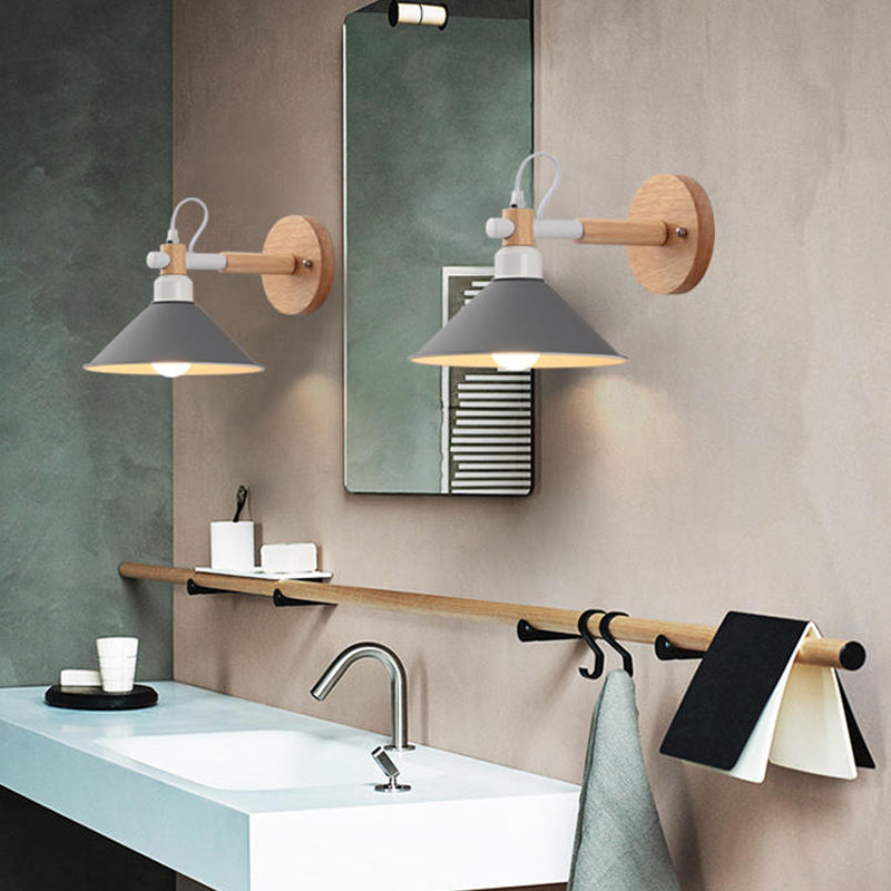 1 Light Wall Sconce Modern Macaron Style Metal Wall Lighting for Living Room