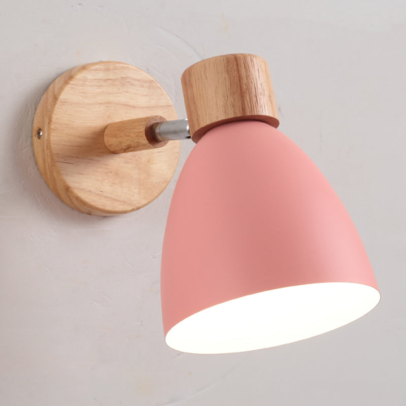 1 Light Wall Sconce Modern Macaron Style Metal Wall Lighting for Living Room