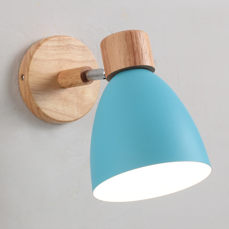 1 Light Wall Sconce Modern Macaron Style Metal Wall Lighting for Living Room