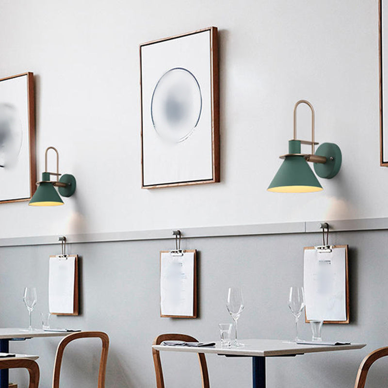 1 Light Wall Sconce Modern Macaron Style Metal Wall Lighting for Living Room