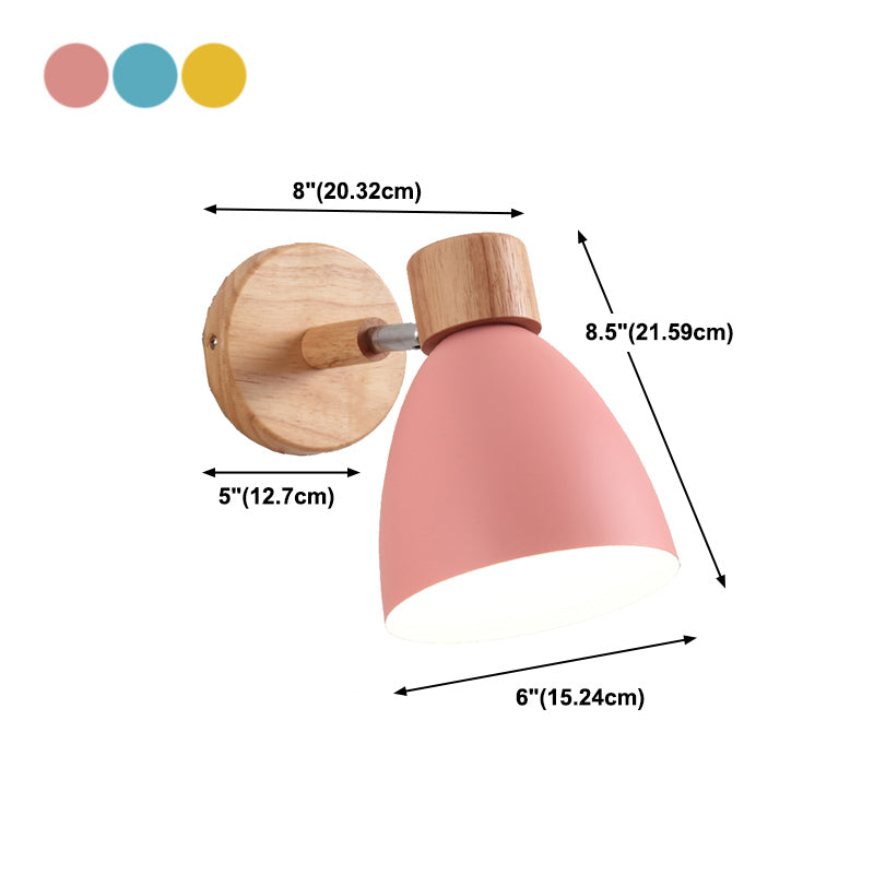 1 Light Wall Sconce Modern Macaron Style Metal Wall Lighting for Living Room