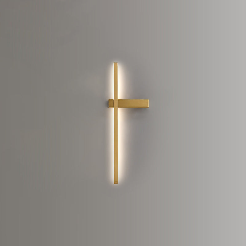 Brass Straight Wall Light Nordic Style 1 Light LED Wall Sconce for Living Room