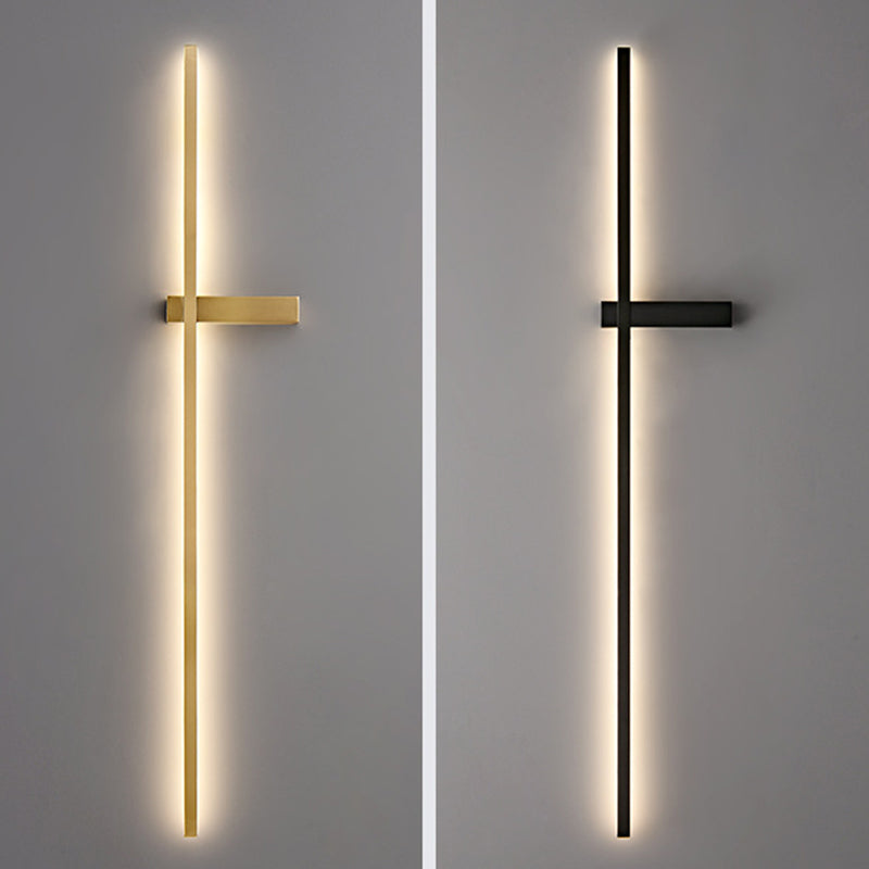Brass Straight Wall Light Nordic Style 1 Light LED Wall Sconce for Living Room