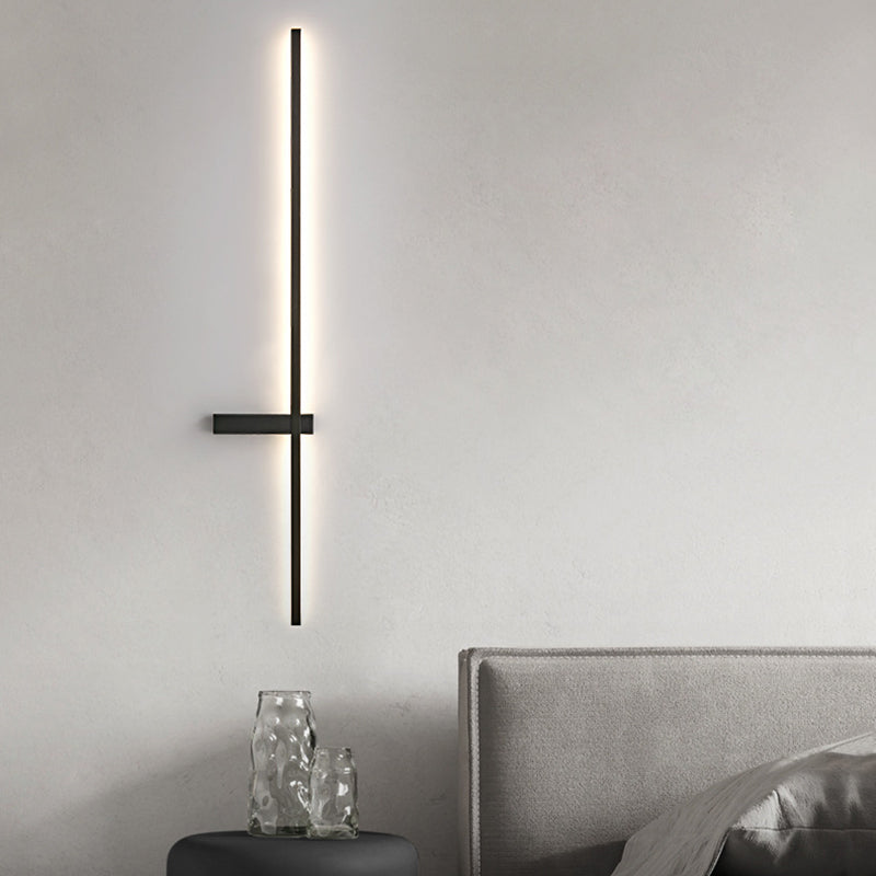 Brass Straight Wall Light Nordic Style 1 Light LED Wall Sconce for Living Room