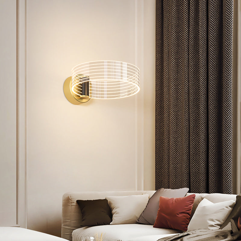 Metal Geometric Wall Light Contemporary LED Wall Sconce for Living Room