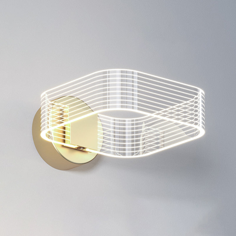 Metal Geometric Wall Light Contemporary LED Wall Sconce for Living Room