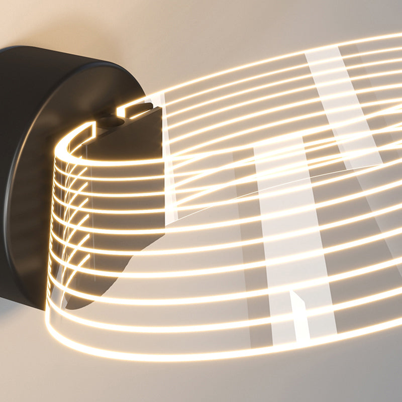 Metal Geometric Wall Light Contemporary LED Wall Sconce for Living Room