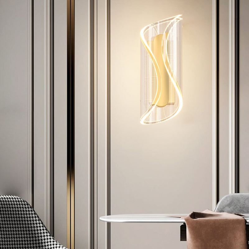 Metal Geometric Wall Light Contemporary LED Wall Sconce for Living Room
