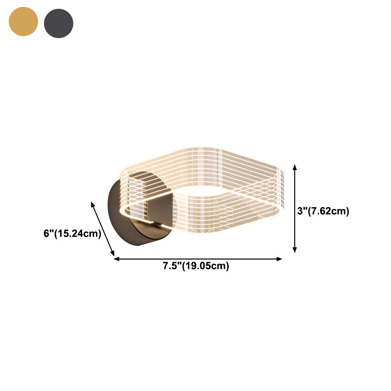 Metal Geometric Wall Light Contemporary LED Wall Sconce for Living Room