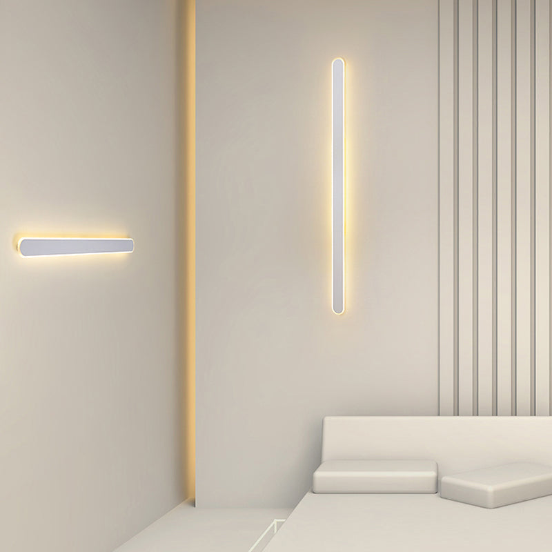 Metal Straight Wall Light Nordic Style 1 Light LED Wall Sconce for Living Room
