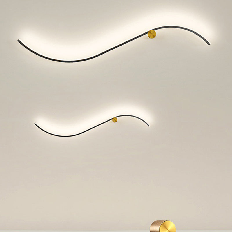 Aluminum Linear Wall Light Nordic Style 1 Light LED Wall Sconce for Living Room