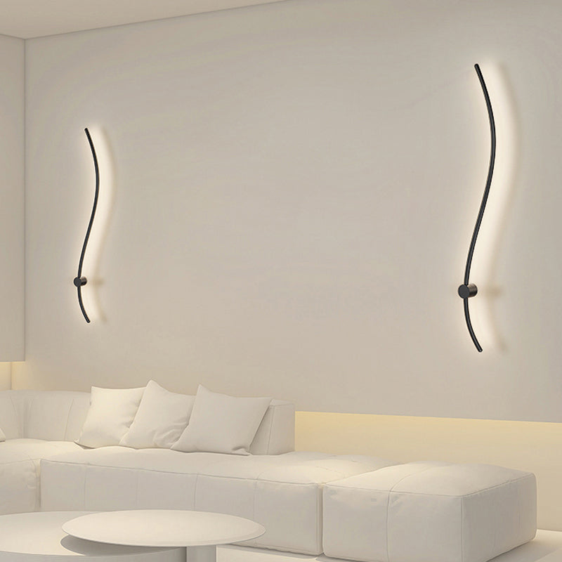 Aluminum Linear Wall Light Nordic Style 1 Light LED Wall Sconce for Living Room