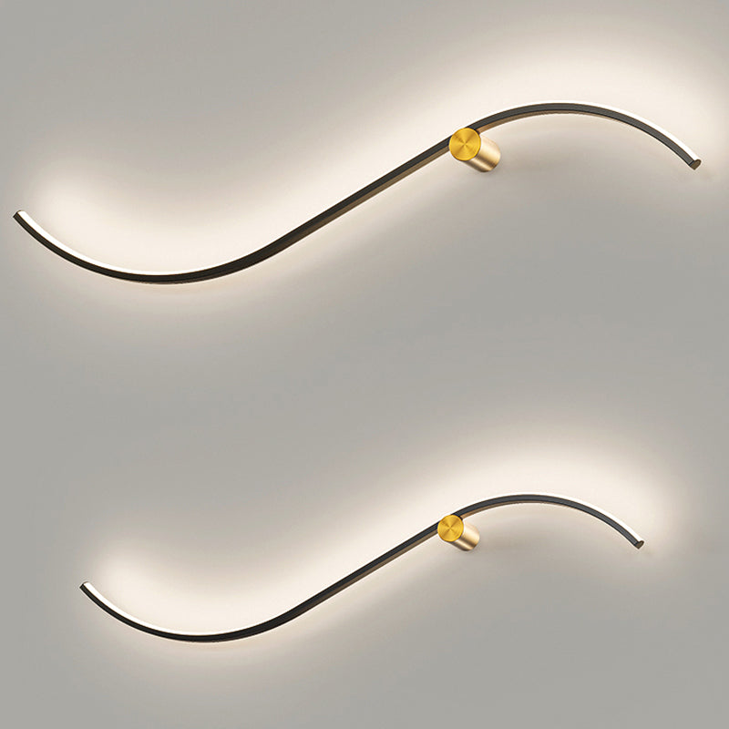 Aluminum Linear Wall Light Nordic Style 1 Light LED Wall Sconce for Living Room