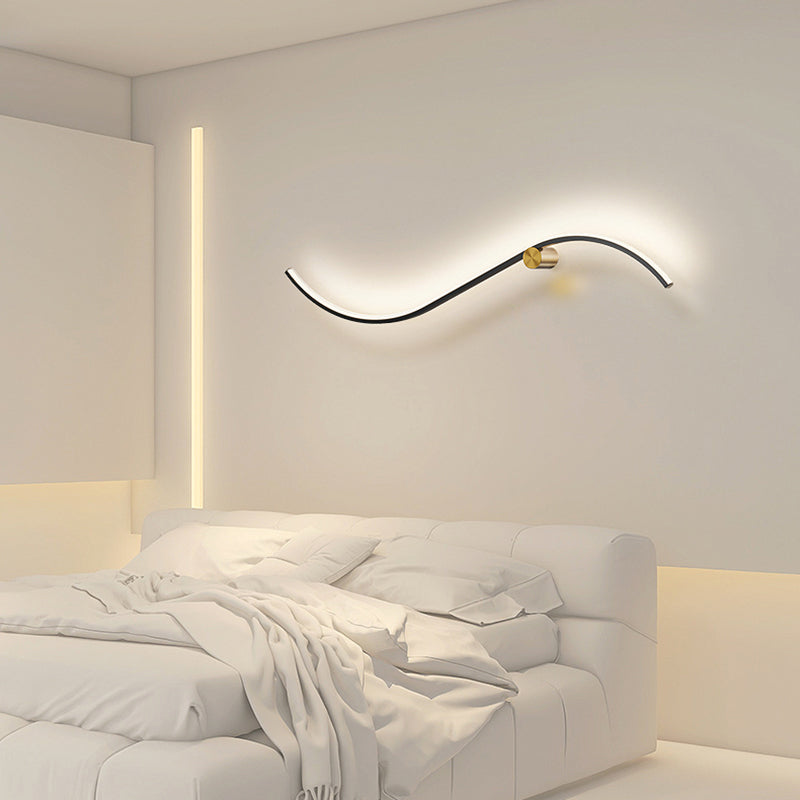 Aluminum Linear Wall Light Nordic Style 1 Light LED Wall Sconce for Living Room