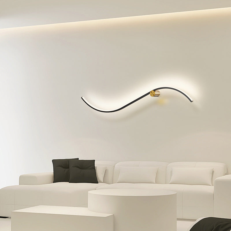 Aluminum Linear Wall Light Nordic Style 1 Light LED Wall Sconce for Living Room